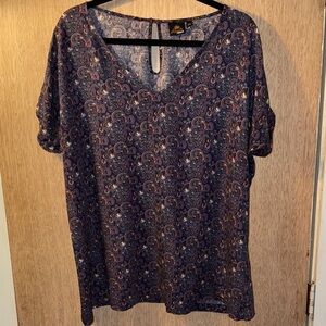 Chapati Berlin Purple V-Neck Paisley Top